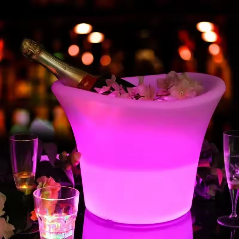 Beer Wine Up - Cubo de Hielo LED Redondo Impermeable