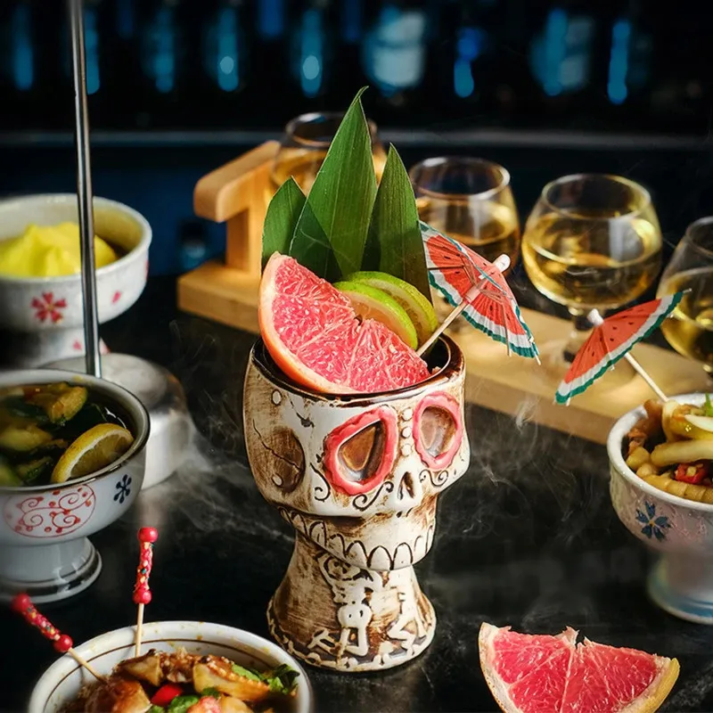 Wine Beer Mix Drink - Copa de cóctel con calavera para