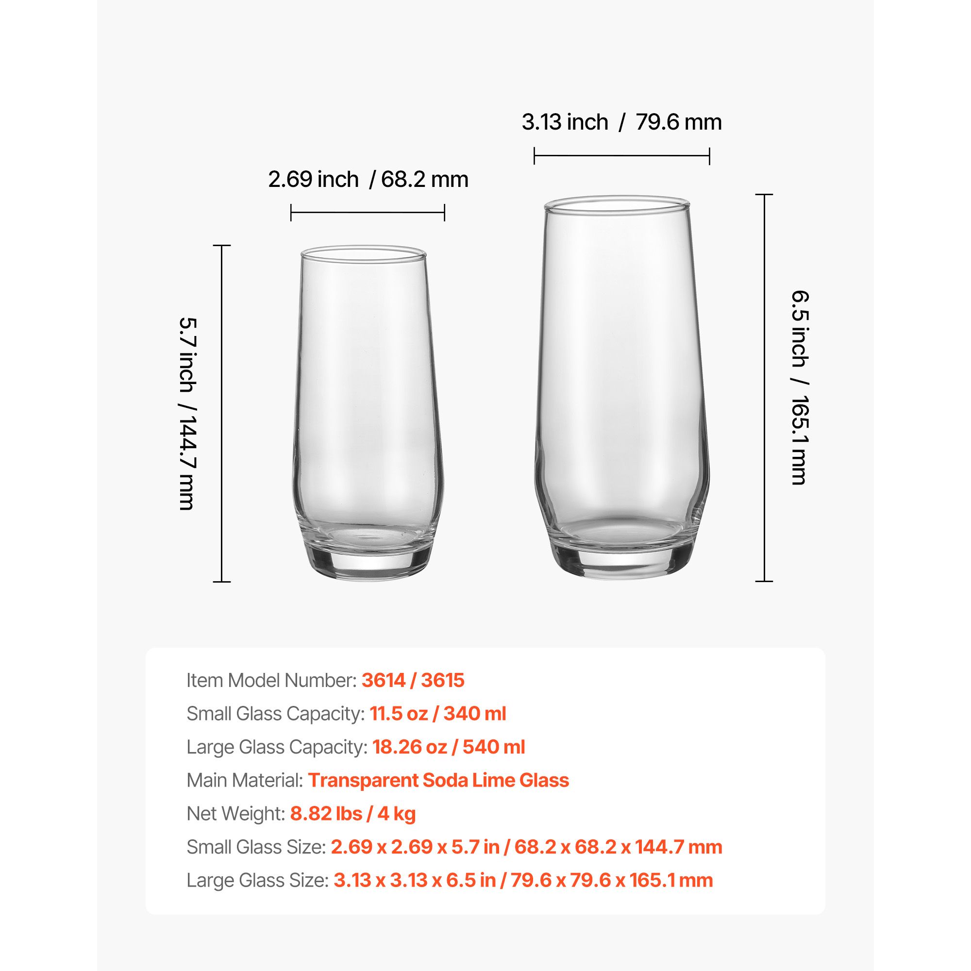 Wine Beer Mix Drink - Juego de vasos de cristal, 16