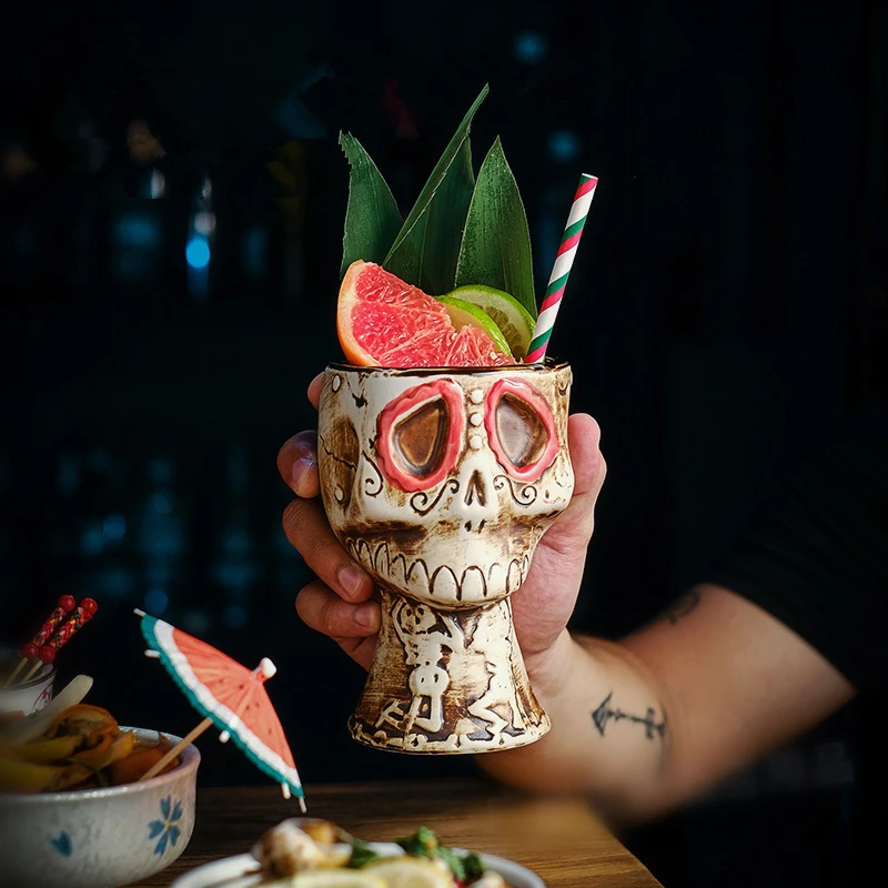Taza de Cerámica con Calavera  - Wine Beer Mix Drink reseña y precio
