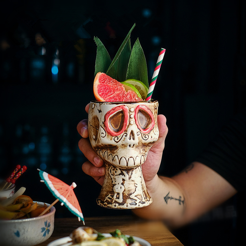 Taza de Cerámica con Calavera  - Wine Beer Mix Drink reseña y precio